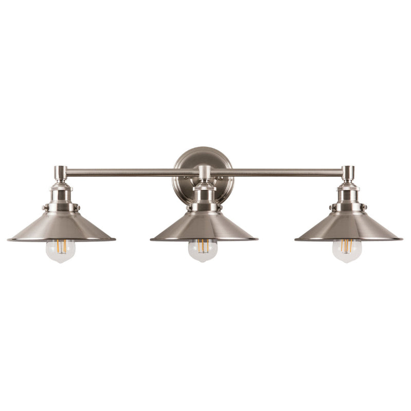 Casa Vanity Wall Lamp – Sleek Nickel Iron 3-Head Vanity Light