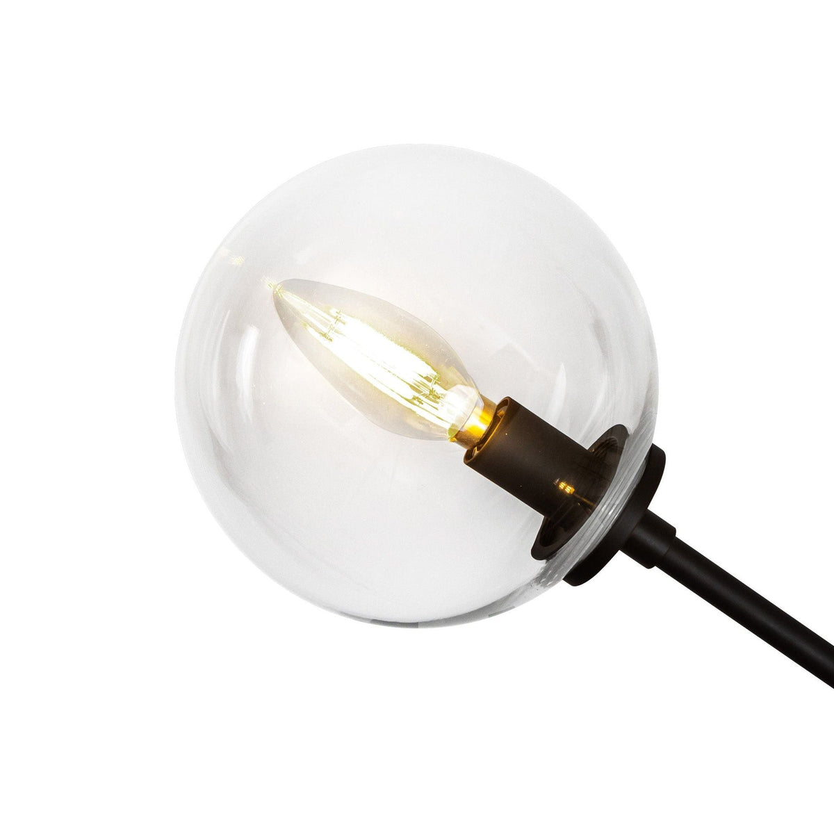 Cassia Linear Pendant Lamp – Mid-Century Glass Globe Linear Chandelier