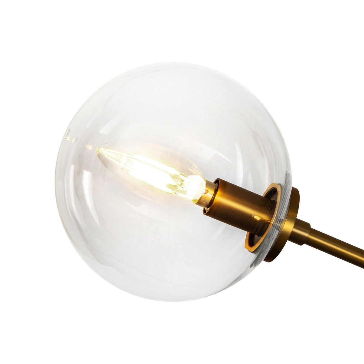 Cassia Linear Pendant Lamp – Mid-Century Glass Globe Linear Chandelier
