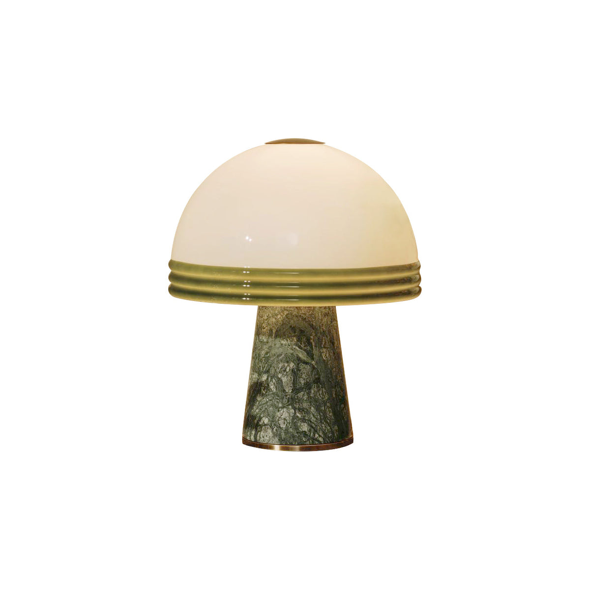 Cassie Table Lamp – Green Marble Base & Rippled Acrylic Dome Accent Lamp