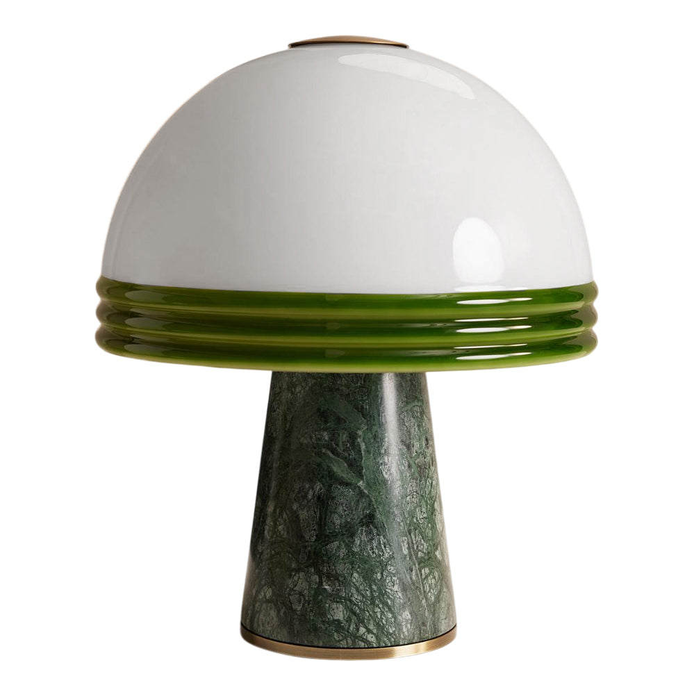 Cassie Table Lamp – Green Marble Base & Rippled Acrylic Dome Accent Lamp