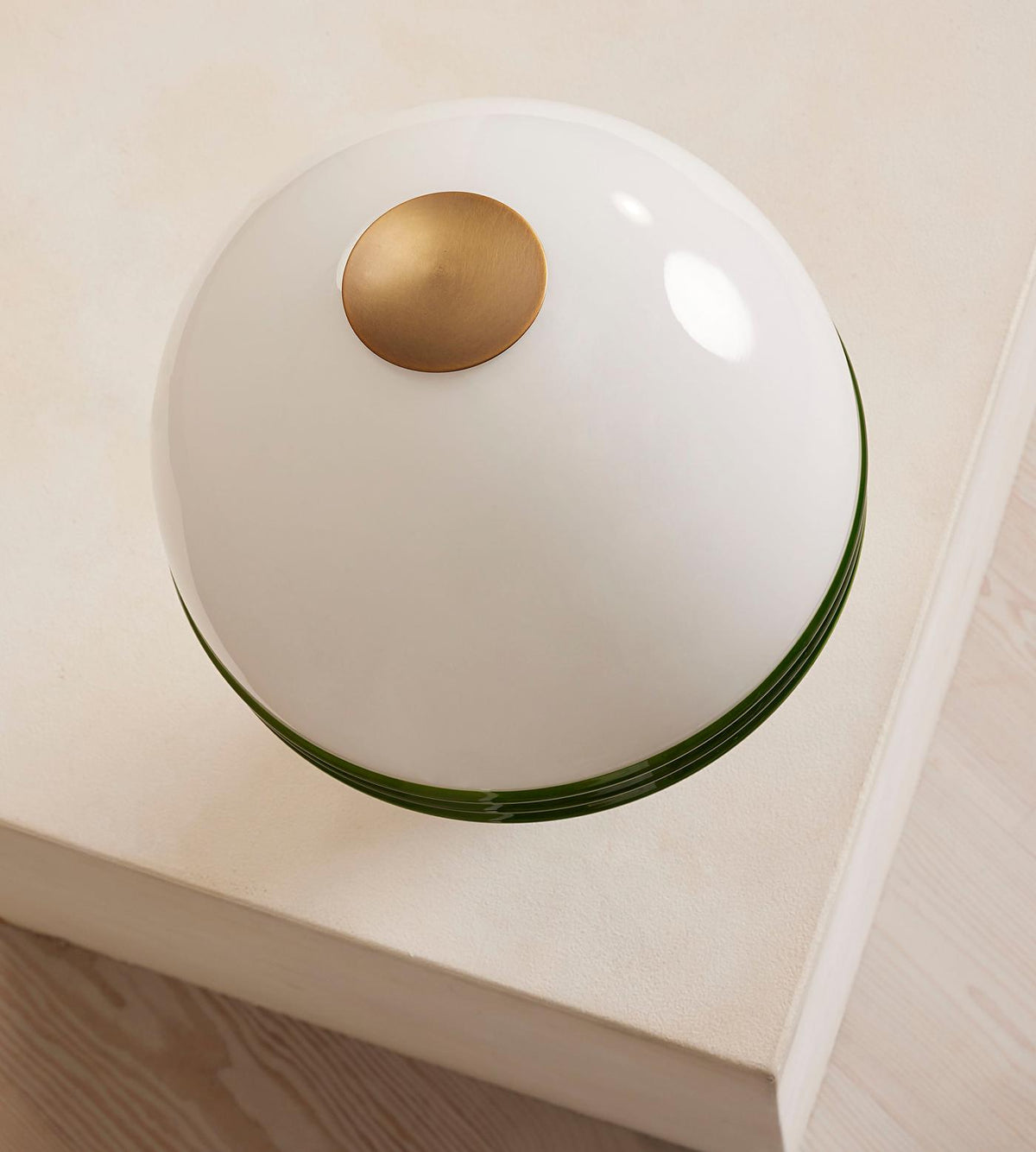Cassie Table Lamp – Green Marble Base & Rippled Acrylic Dome Accent Lamp