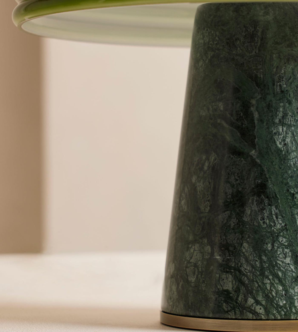 Cassie Table Lamp – Green Marble Base & Rippled Acrylic Dome Accent Lamp