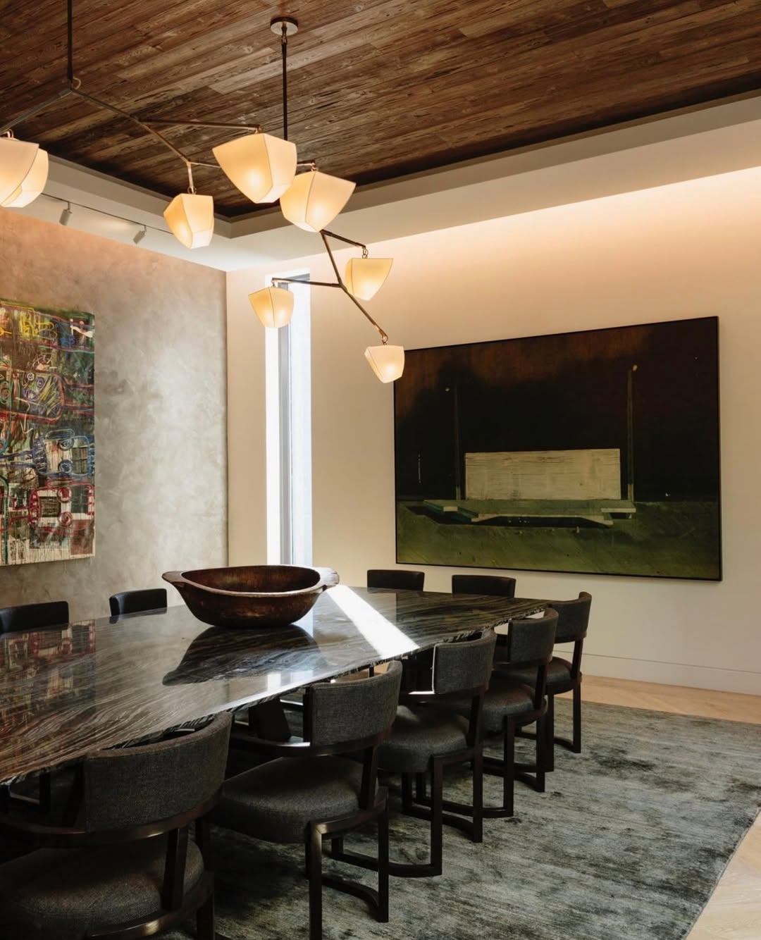 Cassiopeia Mobile Chandelier – Kinetic Sculptural Brass & Porcelain Shade Pendant