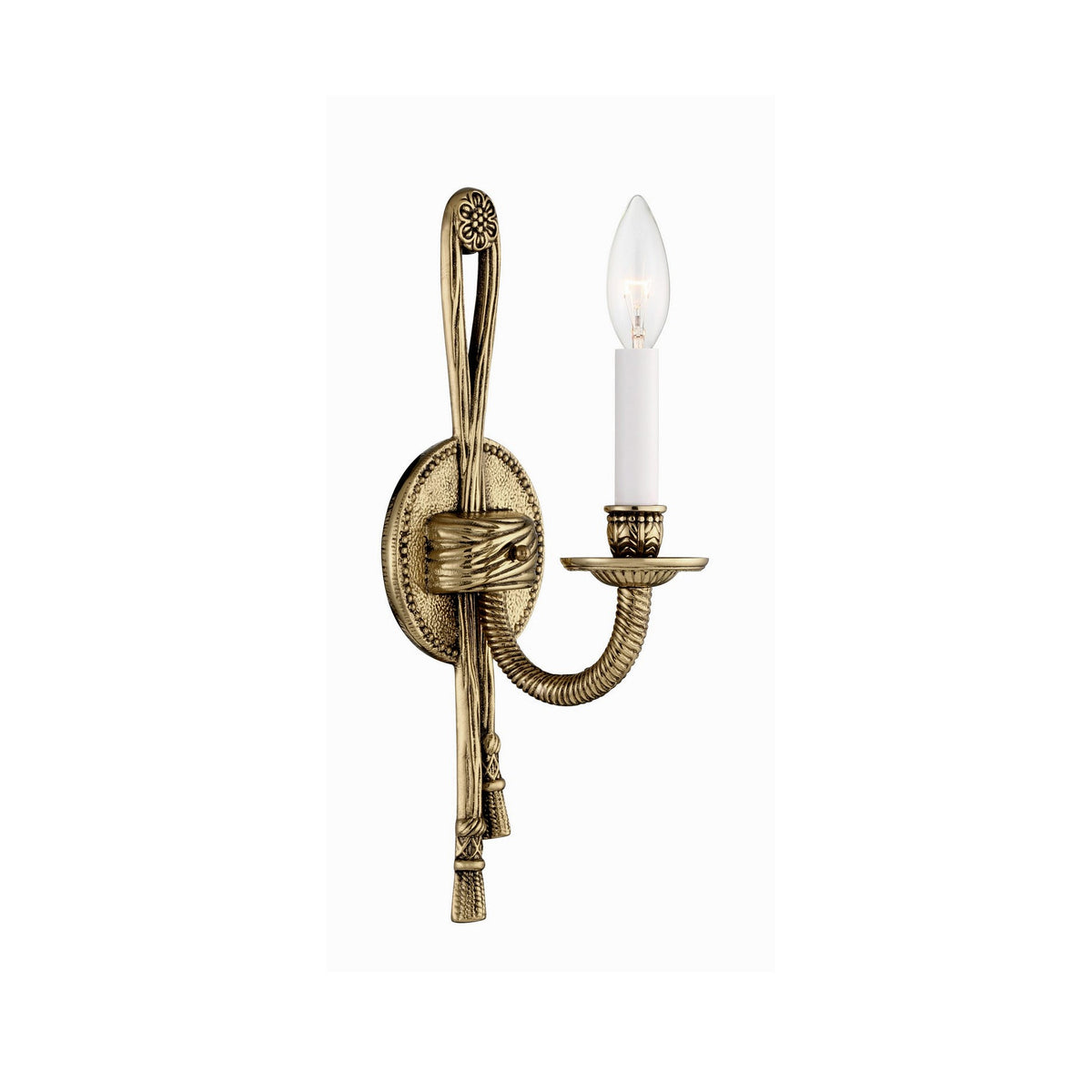 Cast Brass Sconce – Neo-Classical Rope & Tassel Solid Brass Sconce
