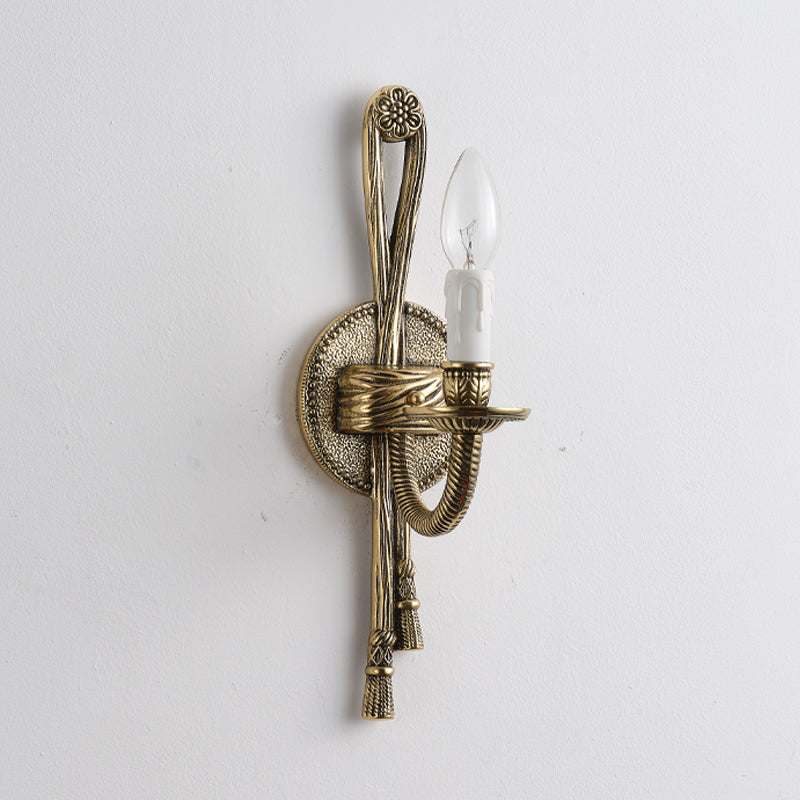 Cast Brass Sconce – Neo-Classical Rope & Tassel Solid Brass Sconce
