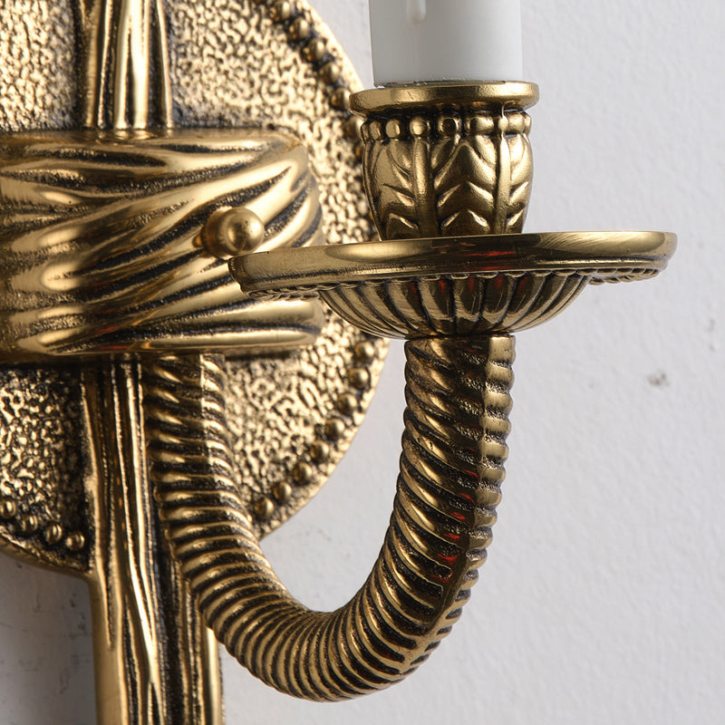 Cast Brass Sconce – Neo-Classical Rope & Tassel Solid Brass Sconce