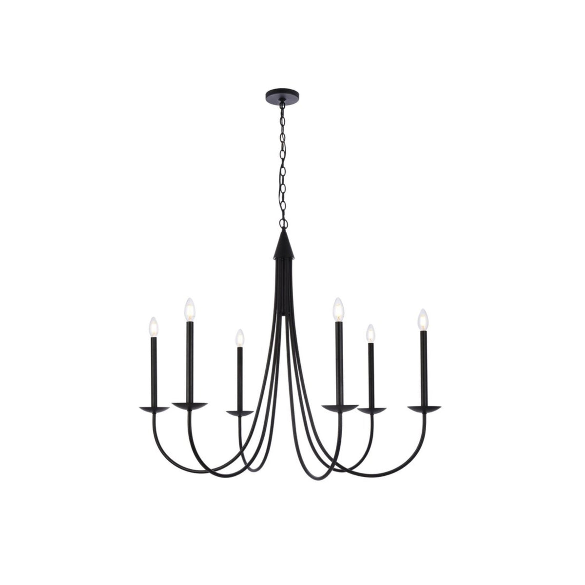 Castlehill Chandelier – Minimalist Parallel 6-Arm Brass Chandelier