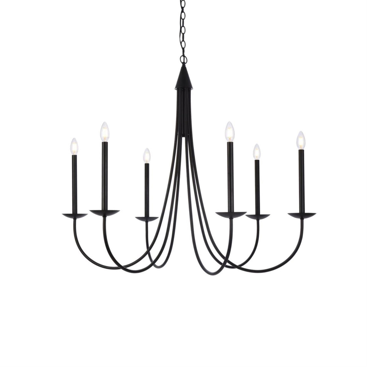 Castlehill Chandelier – Minimalist Parallel 6-Arm Brass Chandelier
