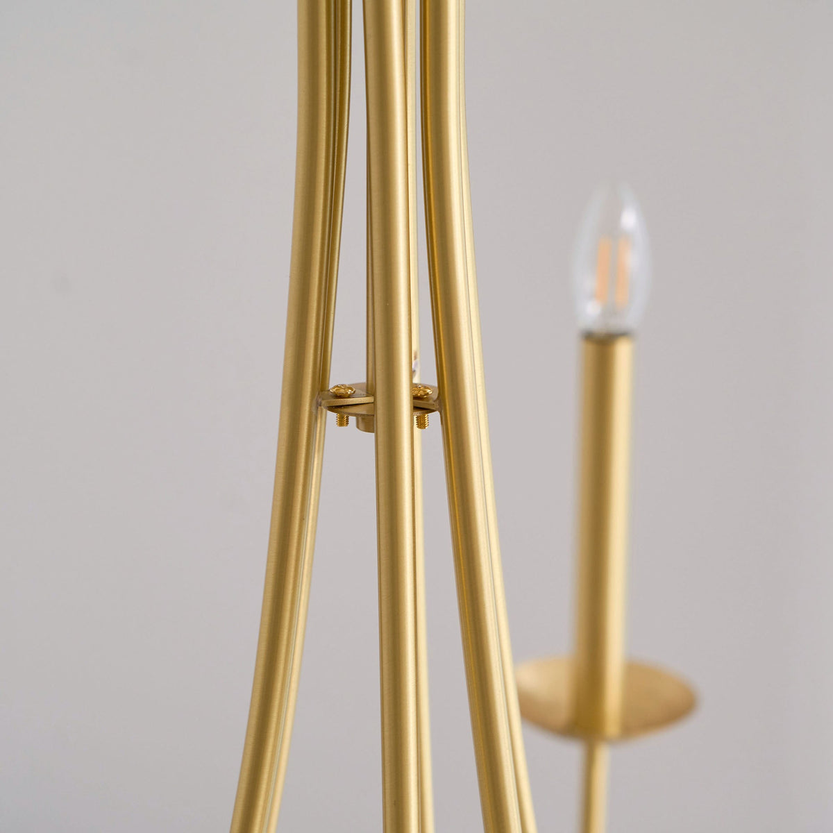 Castlehill Chandelier – Minimalist Parallel 6-Arm Brass Chandelier
