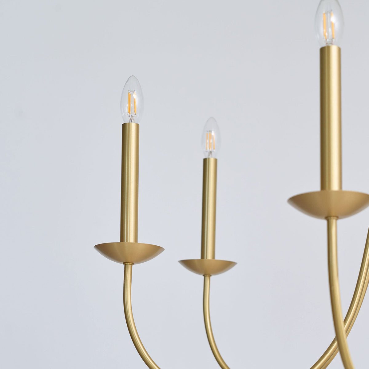 Castlehill Chandelier – Minimalist Parallel 6-Arm Brass Chandelier