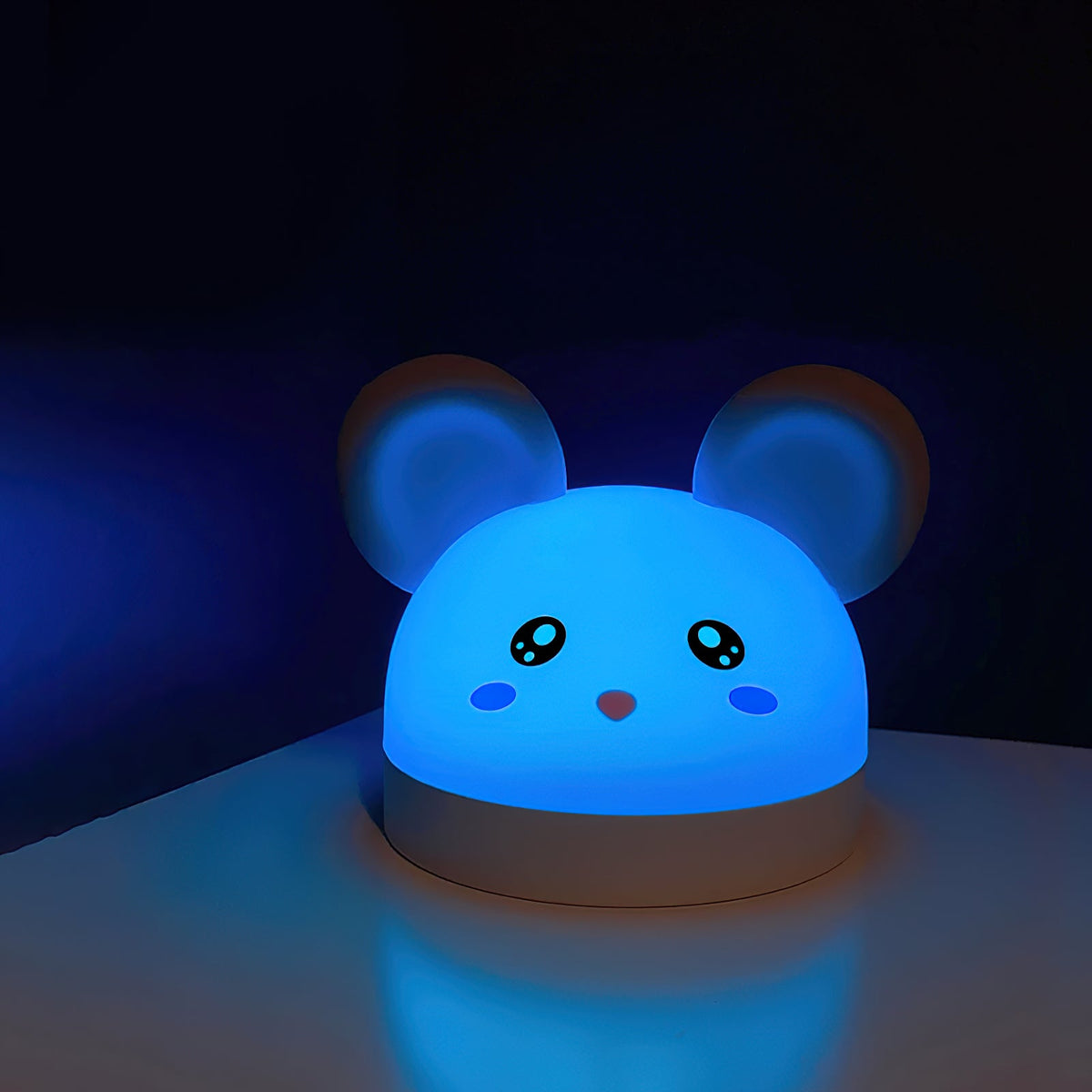 Cat Mouse Clock Night Light - Rechargeable Silicone LED Alarm Clock | Tail-Rotating Dimmer & Sound Activated Display