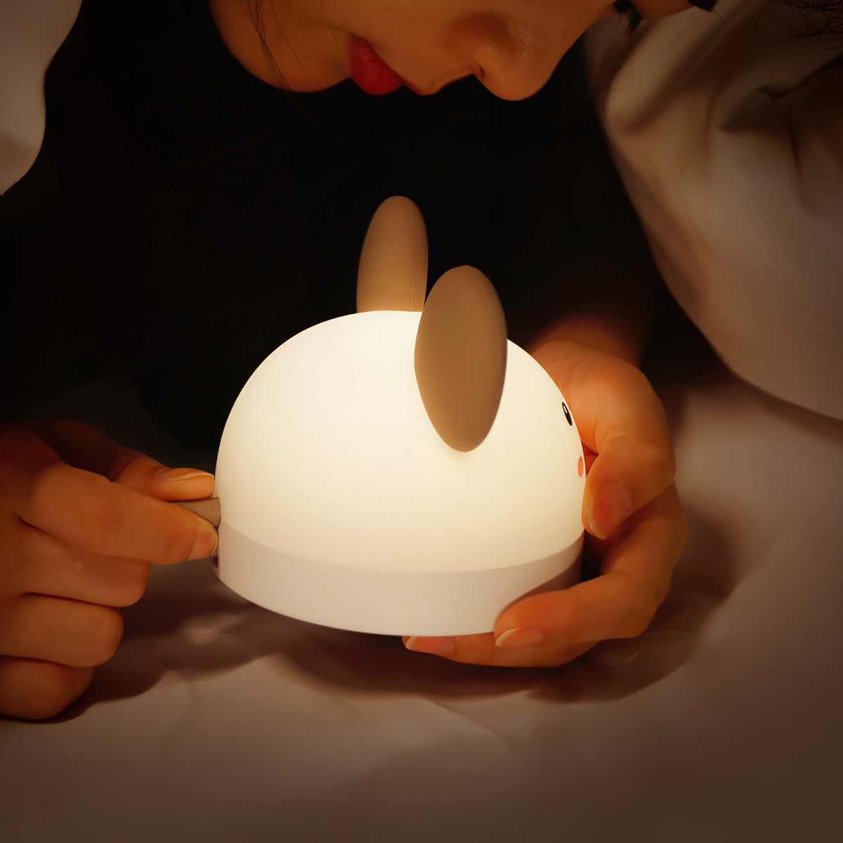 Cat Mouse Clock Night Light - Rechargeable Silicone LED Alarm Clock | Tail-Rotating Dimmer & Sound Activated Display