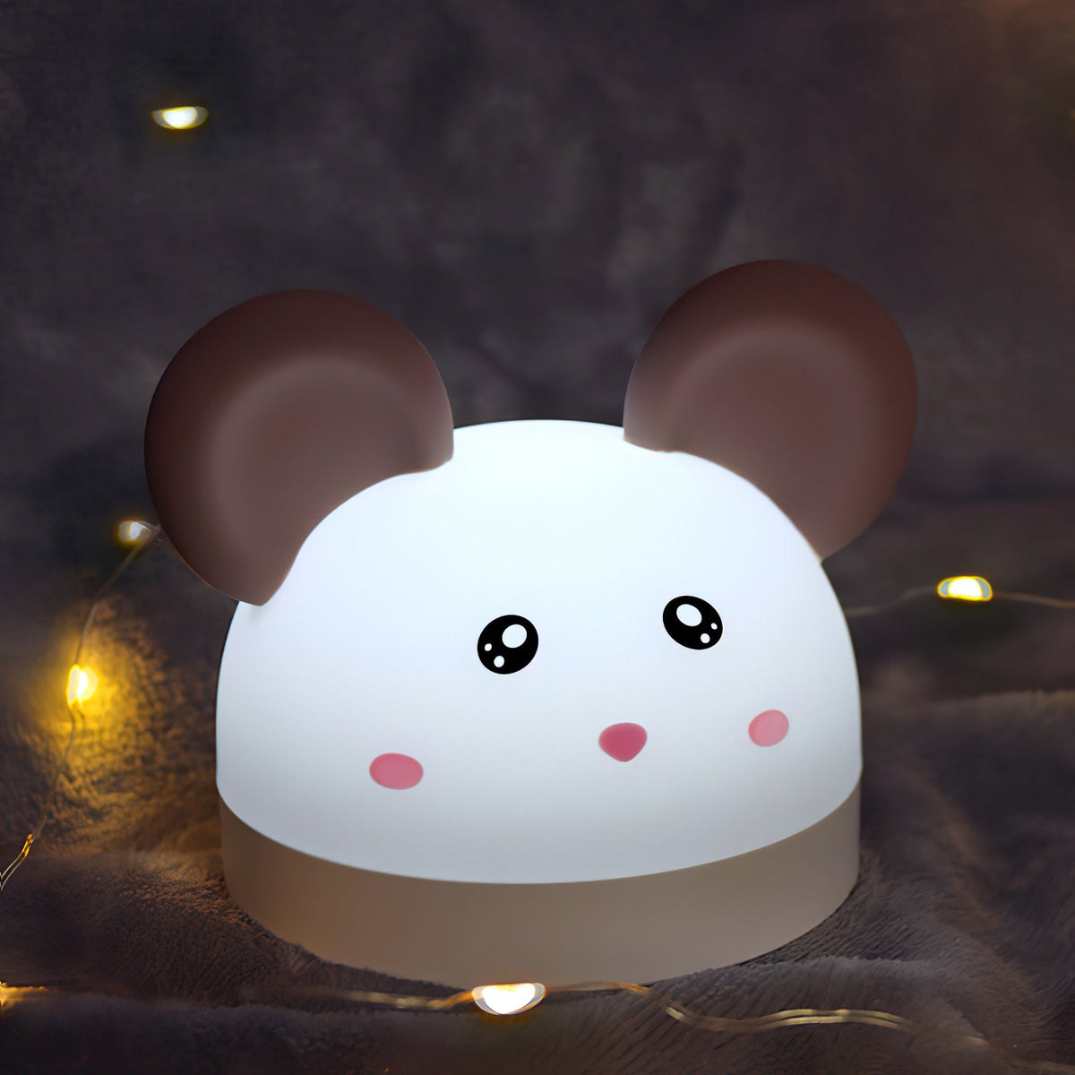 Cat Mouse Clock Night Light - Rechargeable Silicone LED Alarm Clock | Tail-Rotating Dimmer & Sound Activated Display