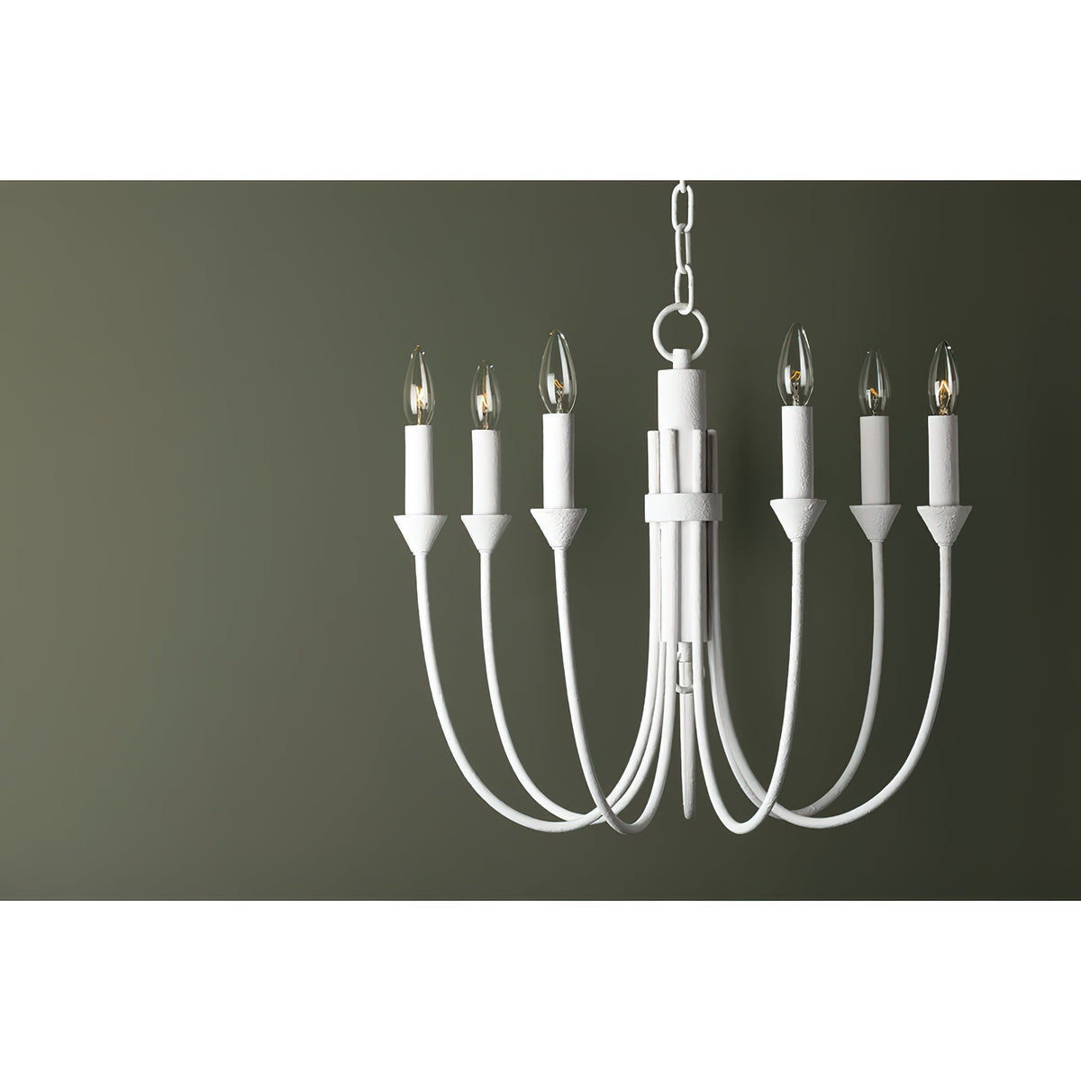 Cate Chandelier – Swooping Brass Arm Multi-Light Statement Chandelier