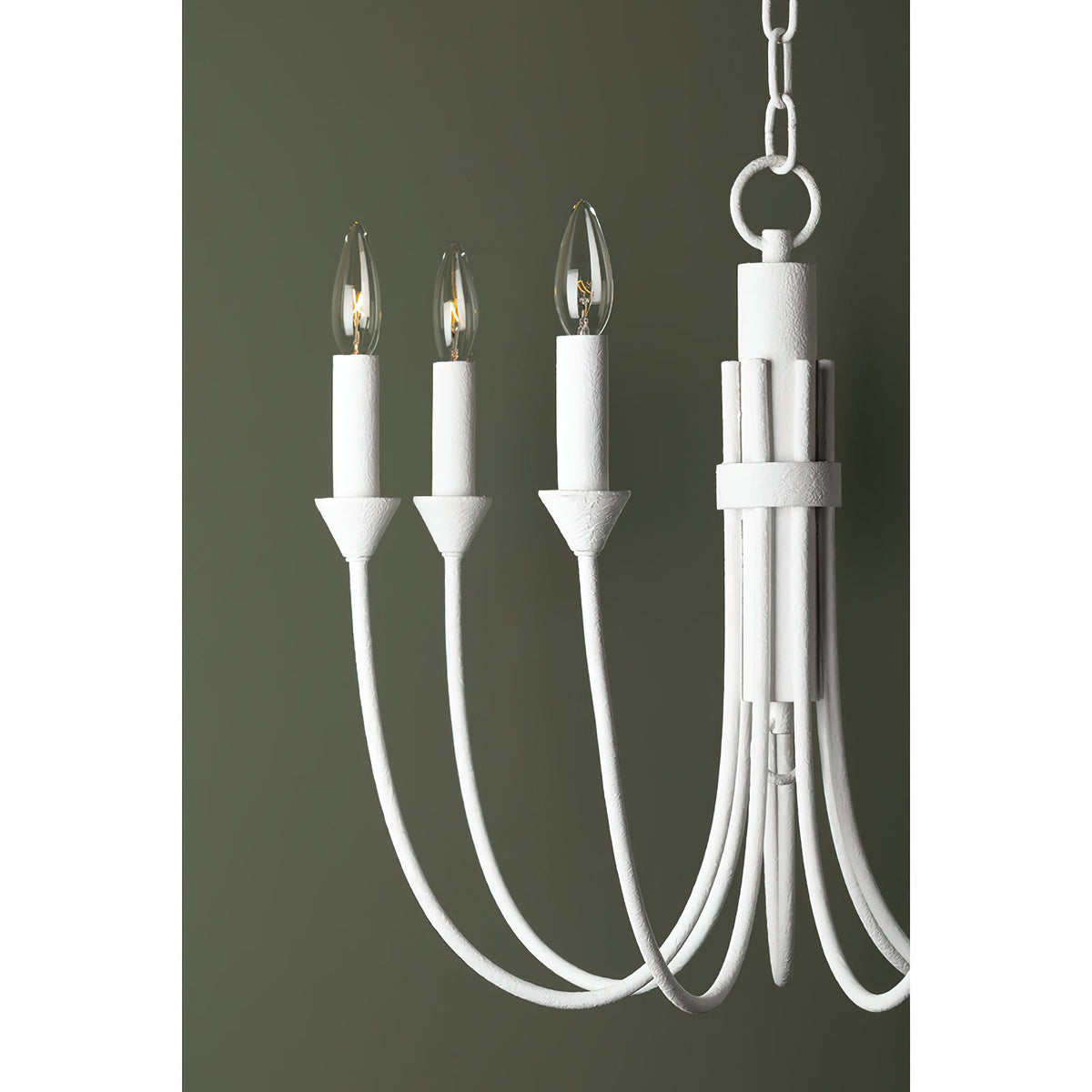 Cate Chandelier – Swooping Brass Arm Multi-Light Statement Chandelier