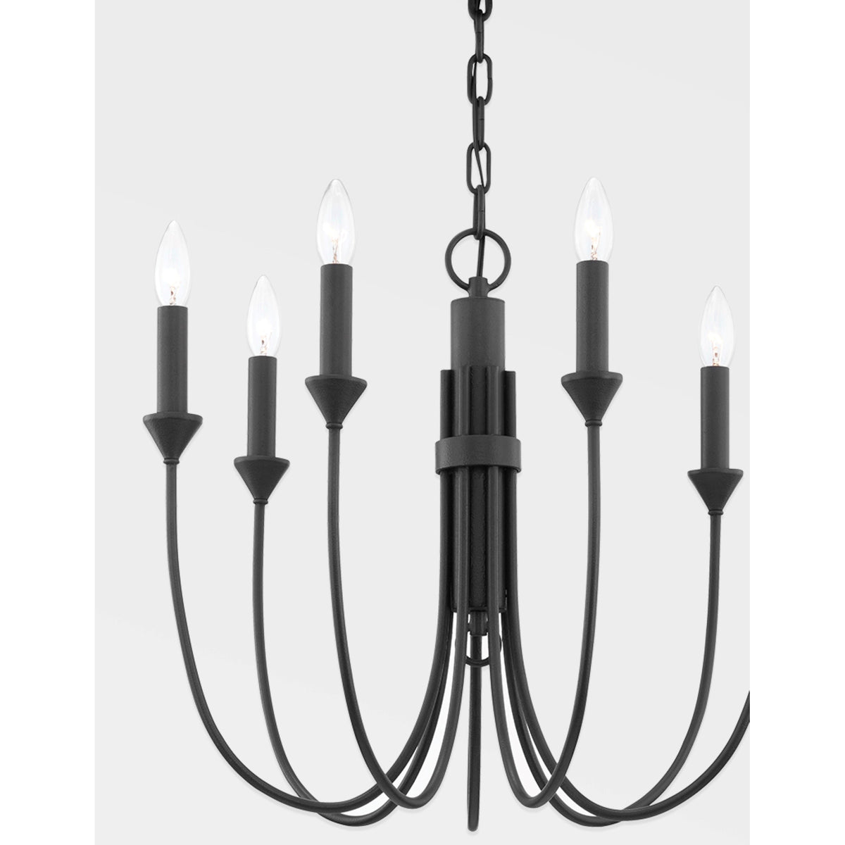 Cate Chandelier – Swooping Brass Arm Multi-Light Statement Chandelier