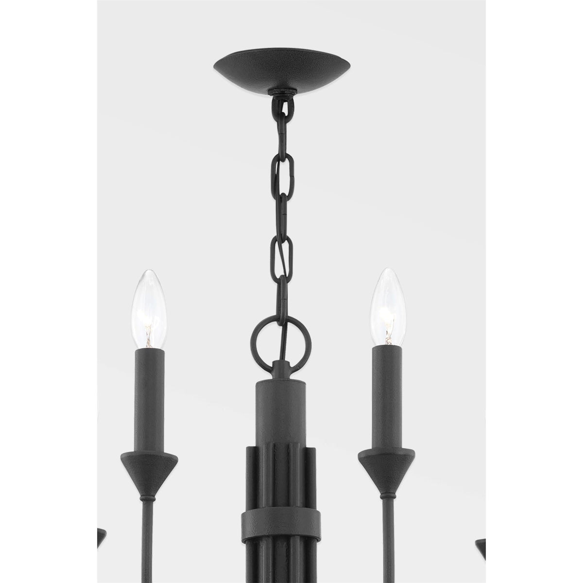 Cate Chandelier – Swooping Brass Arm Multi-Light Statement Chandelier