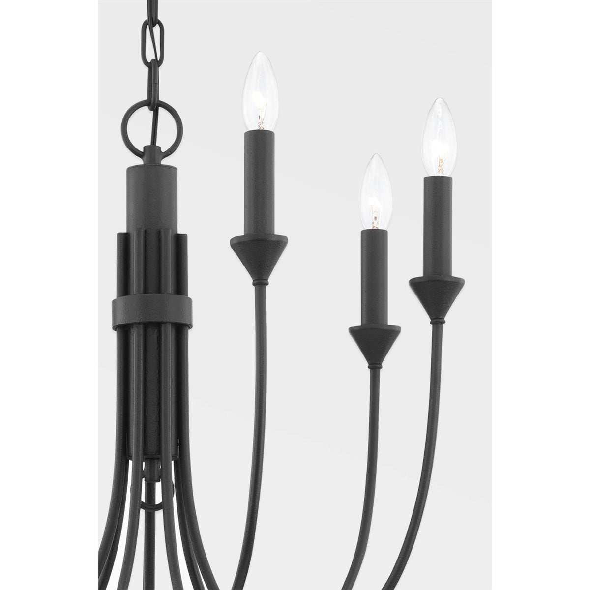 Cate Chandelier – Swooping Brass Arm Multi-Light Statement Chandelier