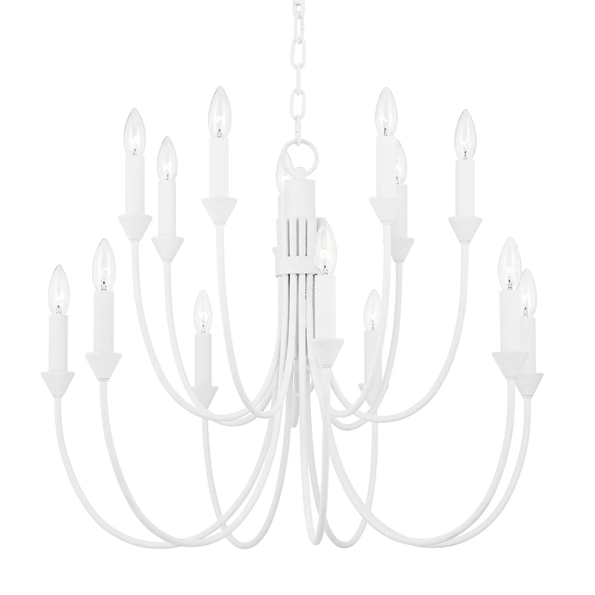 Cate Chandelier – Swooping Brass Arm Multi-Light Statement Chandelier