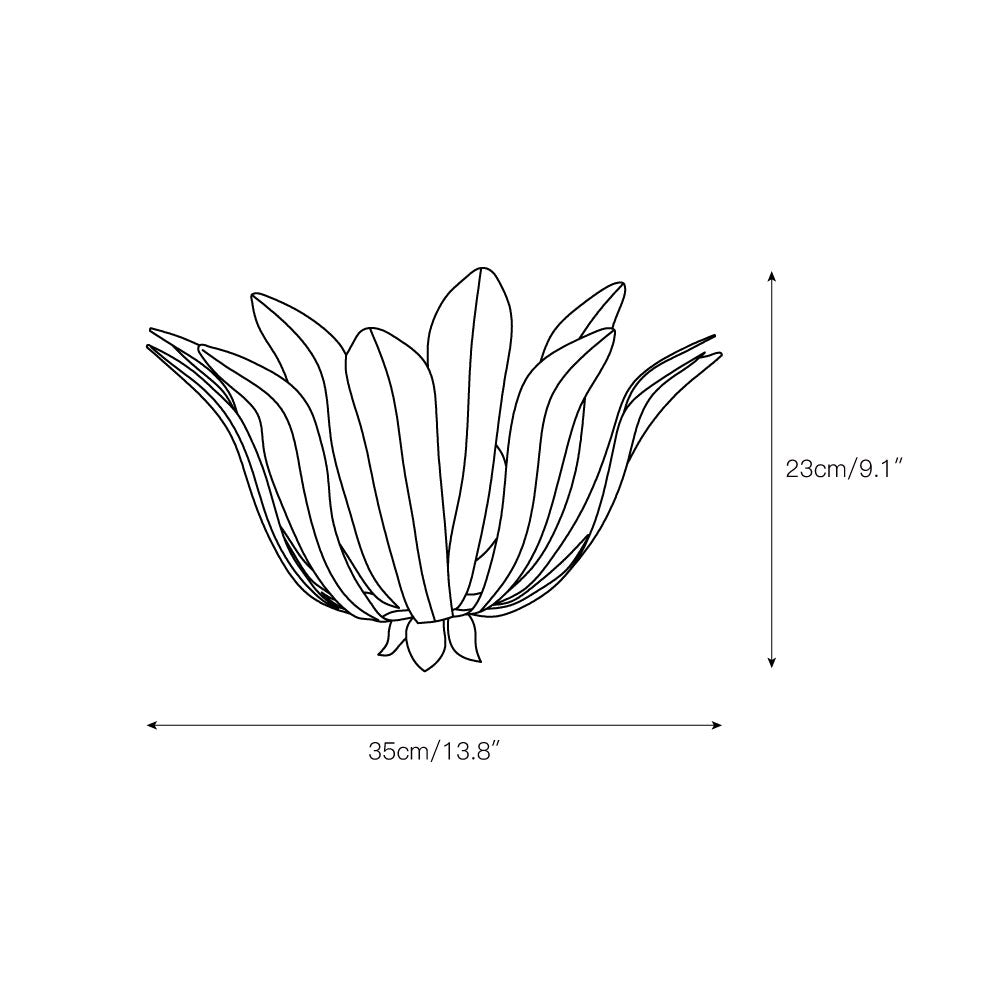Cayman Wall Lamp – Hand-Finished Organic Layered Leaf Brass Sconce
