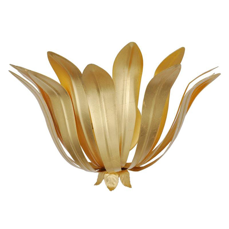 Cayman Wall Lamp – Hand-Finished Organic Layered Leaf Brass Sconce