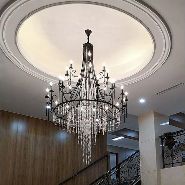 Cebu Chandelier – Tiered Metal Chandelier with Natural Shell, Alabaster & Crystal Charms