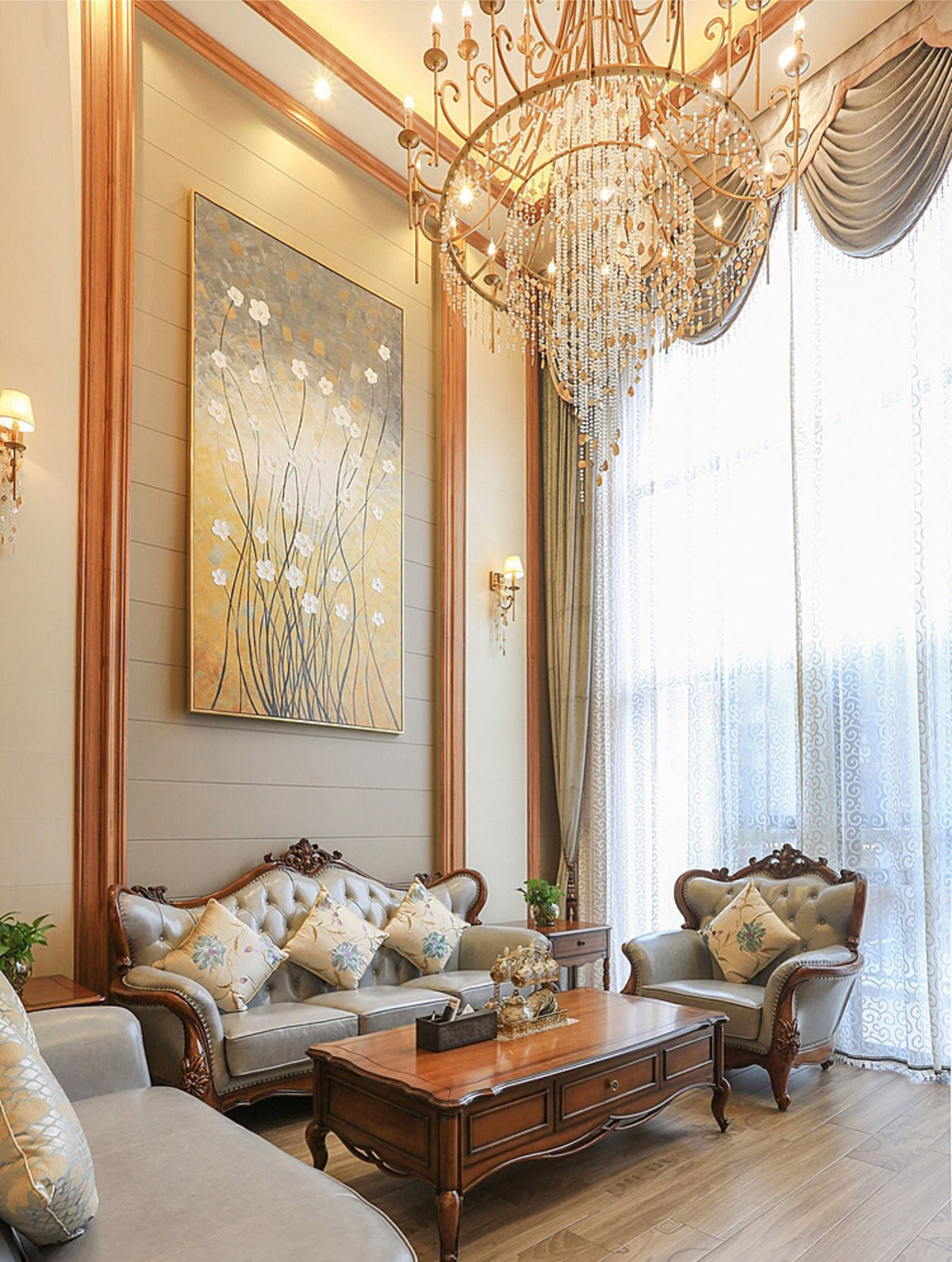 Cebu Chandelier – Tiered Metal Chandelier with Natural Shell, Alabaster & Crystal Charms