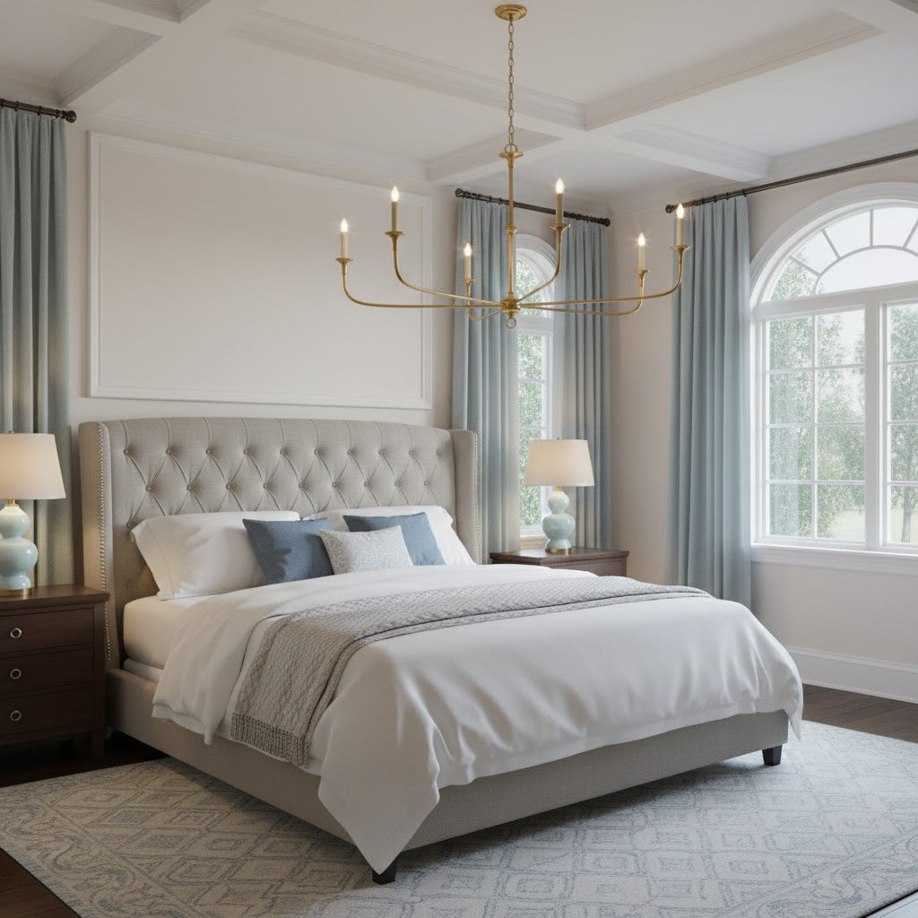 Cecil Chandelier – Minimalist Fluid Arm Candelabra Chandelier