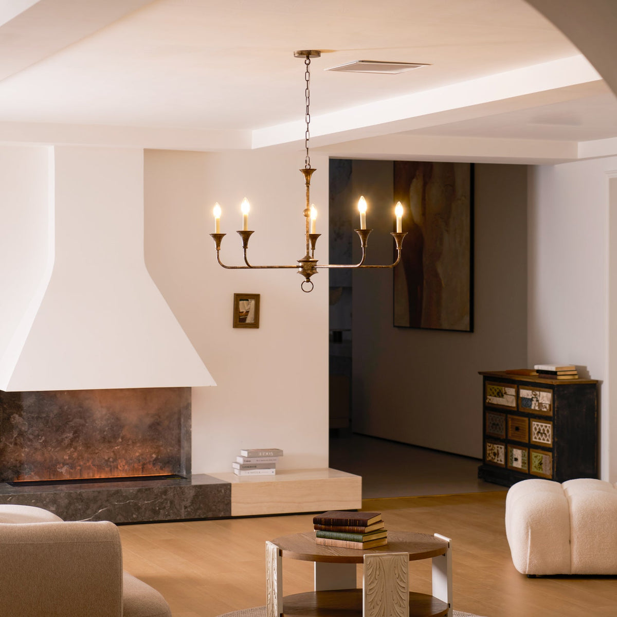 Cecil Chandelier – Minimalist Fluid Arm Candelabra Chandelier