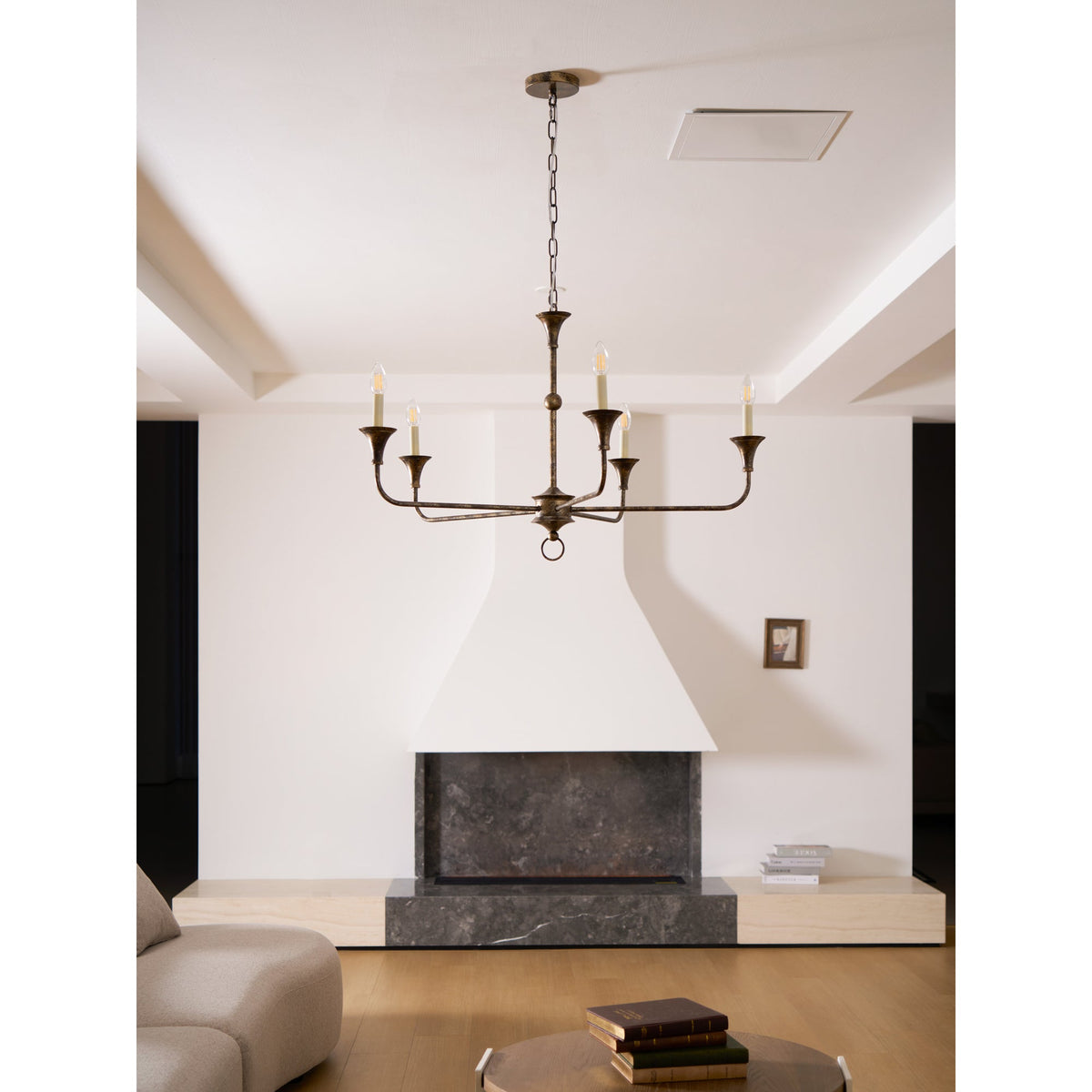 Cecil Chandelier – Minimalist Fluid Arm Candelabra Chandelier