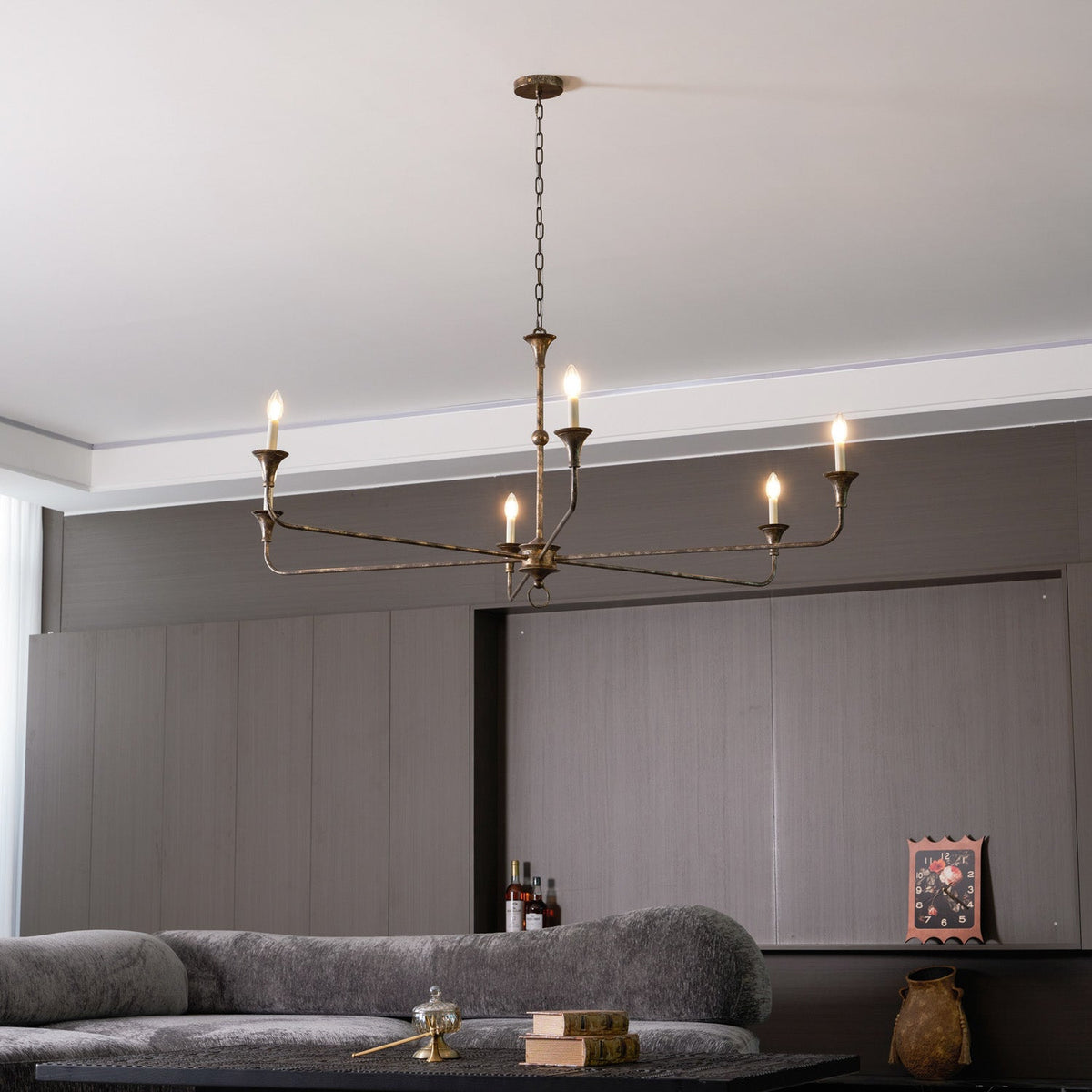Cecil Chandelier – Minimalist Fluid Arm Candelabra Chandelier