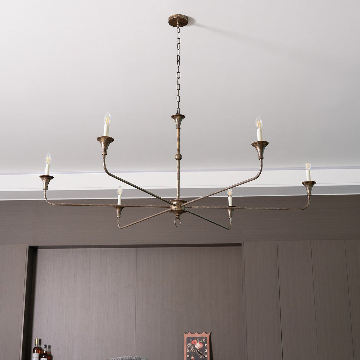 Cecil Chandelier – Minimalist Fluid Arm Candelabra Chandelier