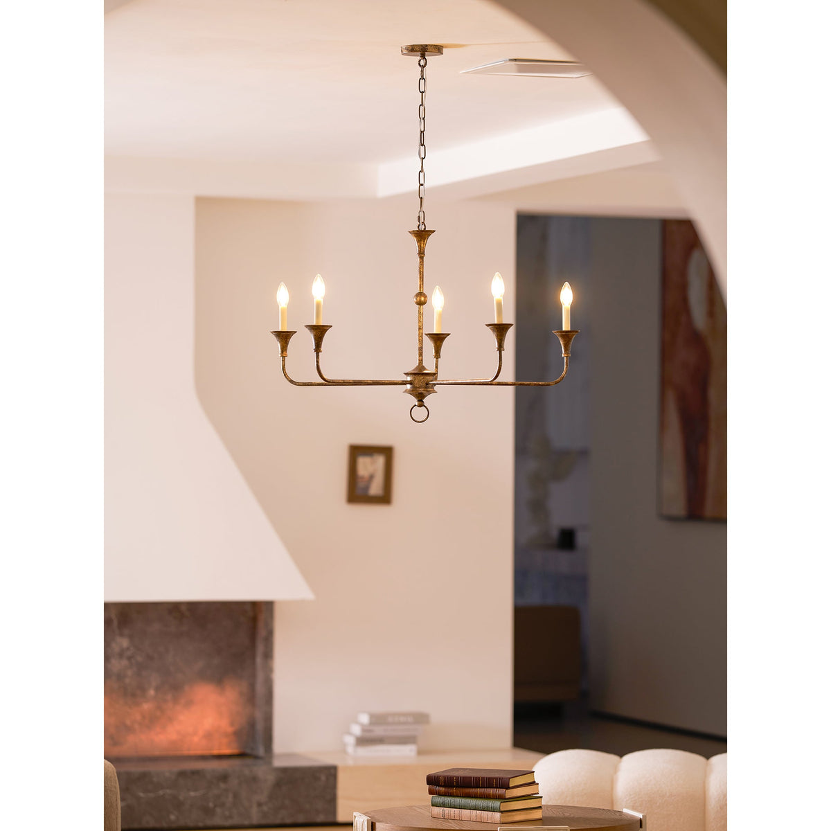 Cecil Chandelier – Minimalist Fluid Arm Candelabra Chandelier