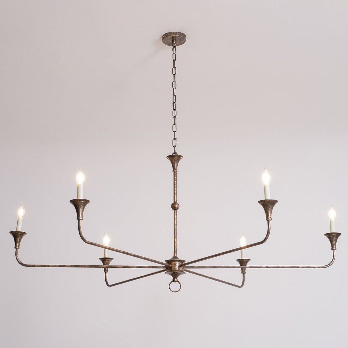 Cecil Chandelier – Minimalist Fluid Arm Candelabra Chandelier