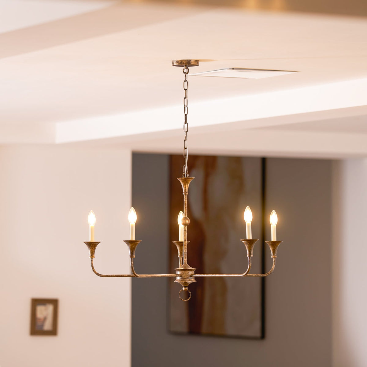 Cecil Chandelier – Minimalist Fluid Arm Candelabra Chandelier
