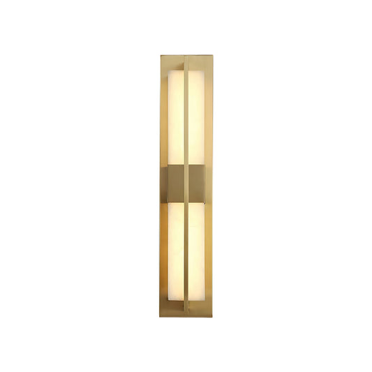 Cecily LED Alabaster Sconce - Modern Glam Heritage Brass & Natural Stone Wall Light