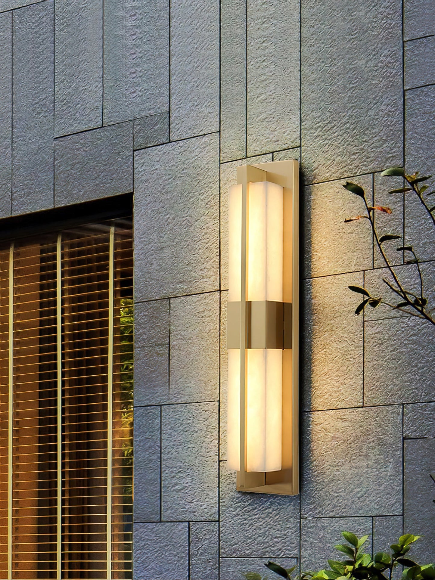 Cecily LED Alabaster Sconce - Modern Glam Heritage Brass & Natural Stone Wall Light