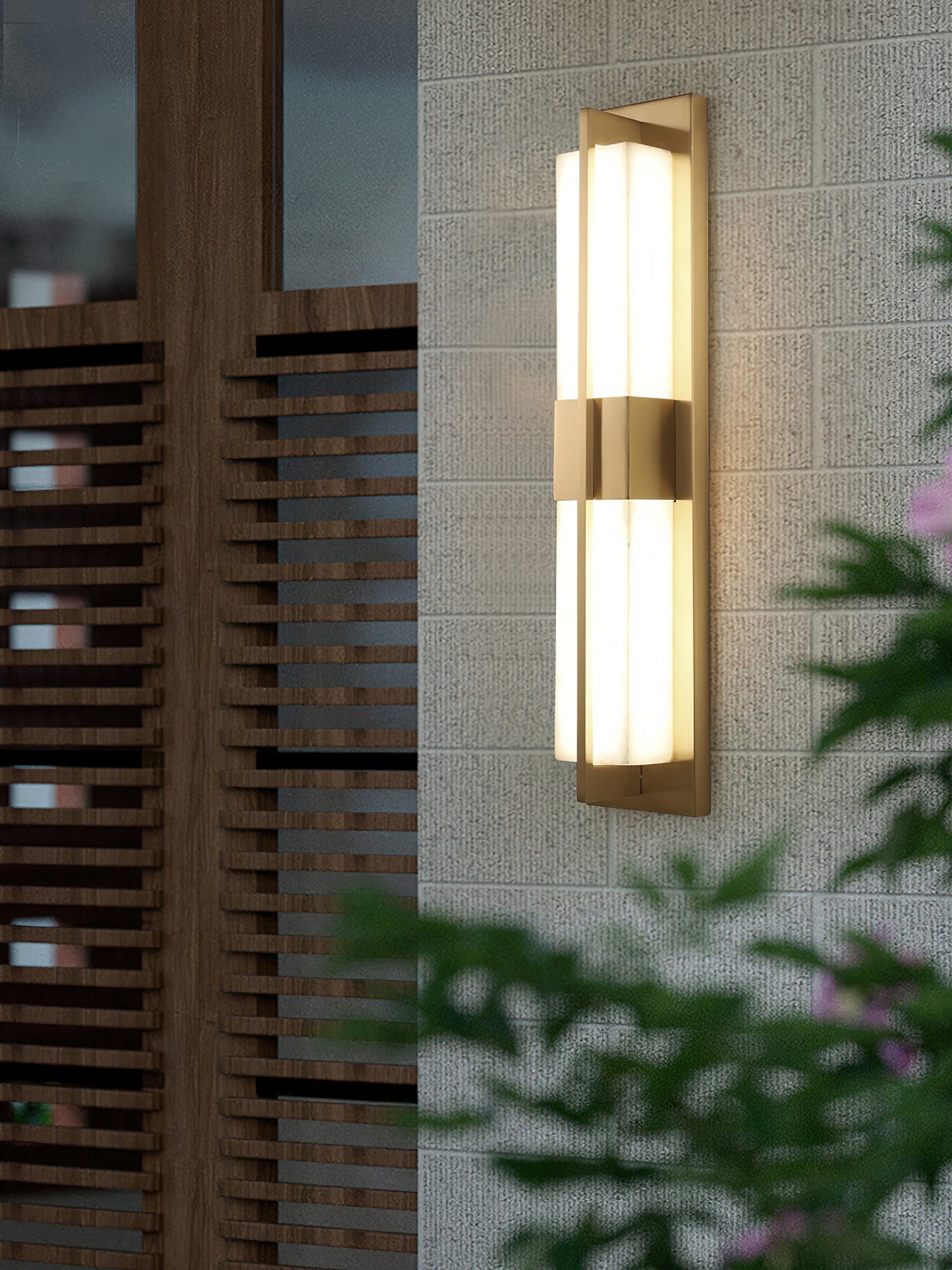 Cecily LED Alabaster Sconce - Modern Glam Heritage Brass & Natural Stone Wall Light