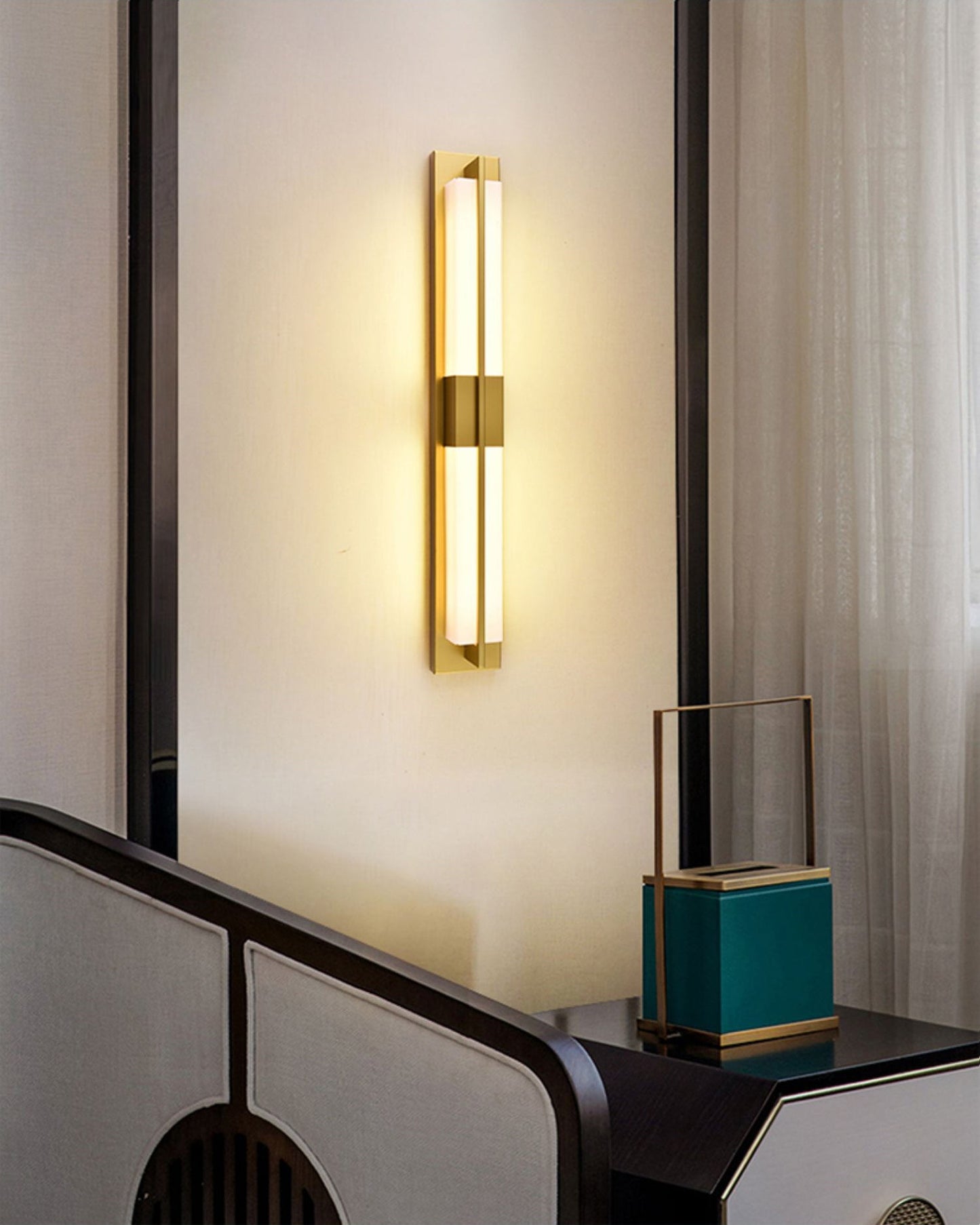 Cecily LED Alabaster Sconce - Modern Glam Heritage Brass & Natural Stone Wall Light