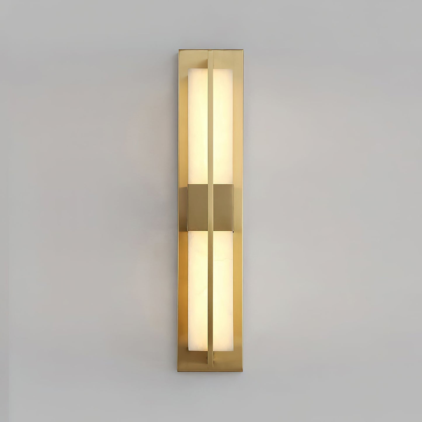 Cecily LED Alabaster Sconce - Modern Glam Heritage Brass & Natural Stone Wall Light