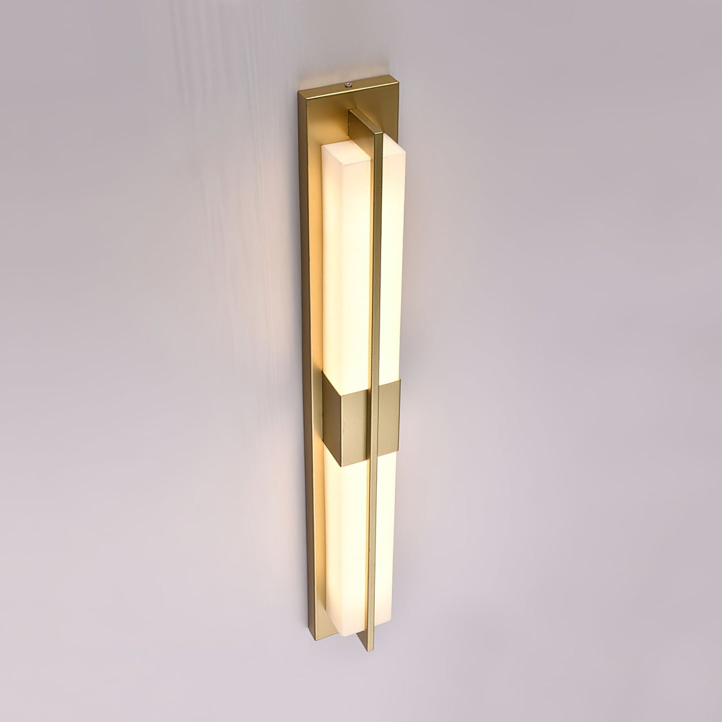 Cecily LED Alabaster Sconce - Modern Glam Heritage Brass & Natural Stone Wall Light