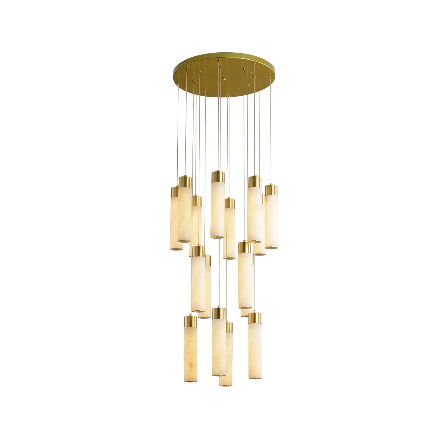 Celestial Alabaster Cascade Chandelier - Modern Luxury LED Multi-Light Stone Cluster