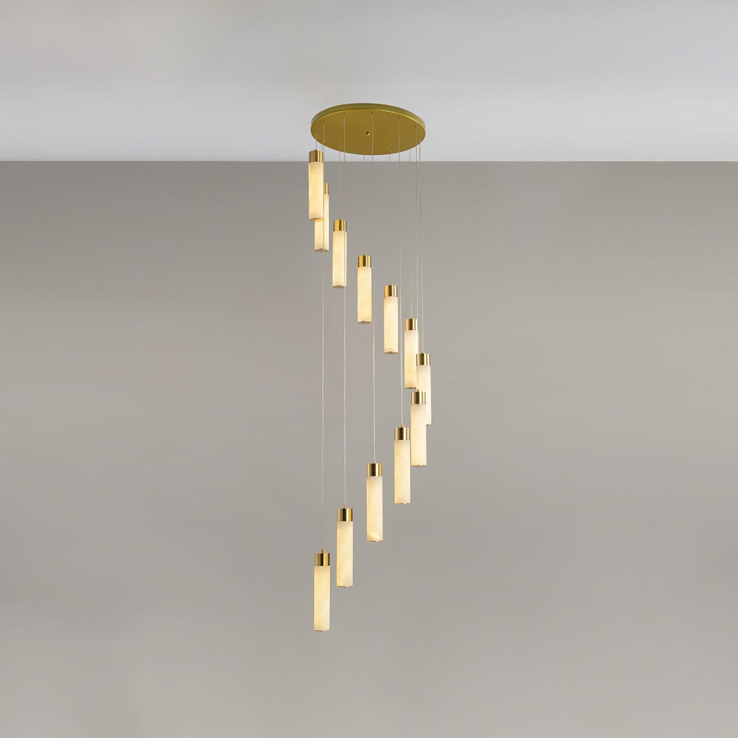 Celestial Alabaster Cascade Chandelier - Modern Luxury LED Multi-Light Stone Cluster