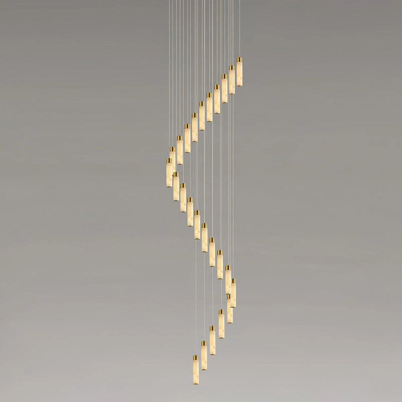 Celestial Alabaster Cascade Chandelier - Modern Luxury LED Multi-Light Stone Cluster