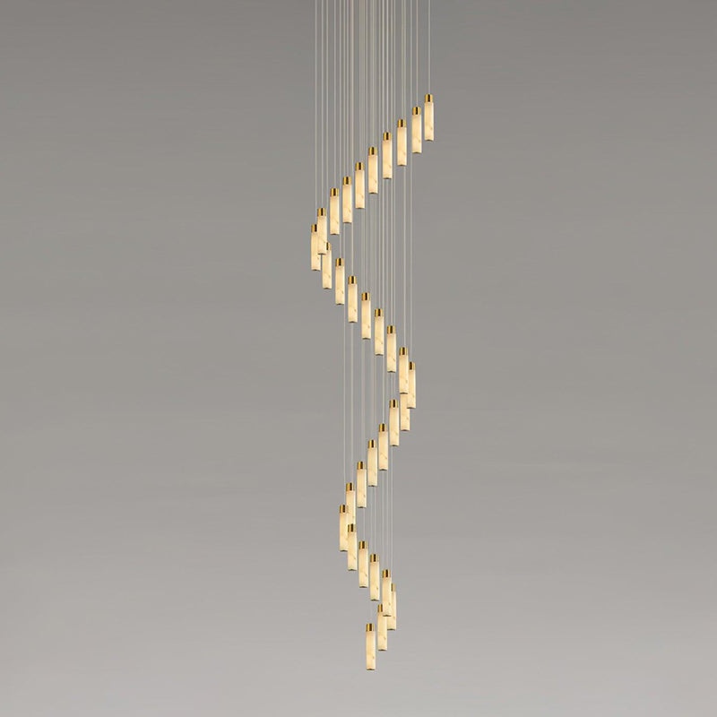 Celestial Alabaster Cascade Chandelier - Modern Luxury LED Multi-Light Stone Cluster