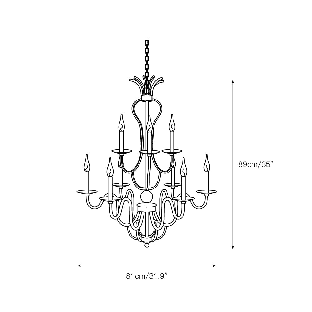 Celine Chandelier - Luxurious Corinthian Style Multi-Light Candle Chandelier