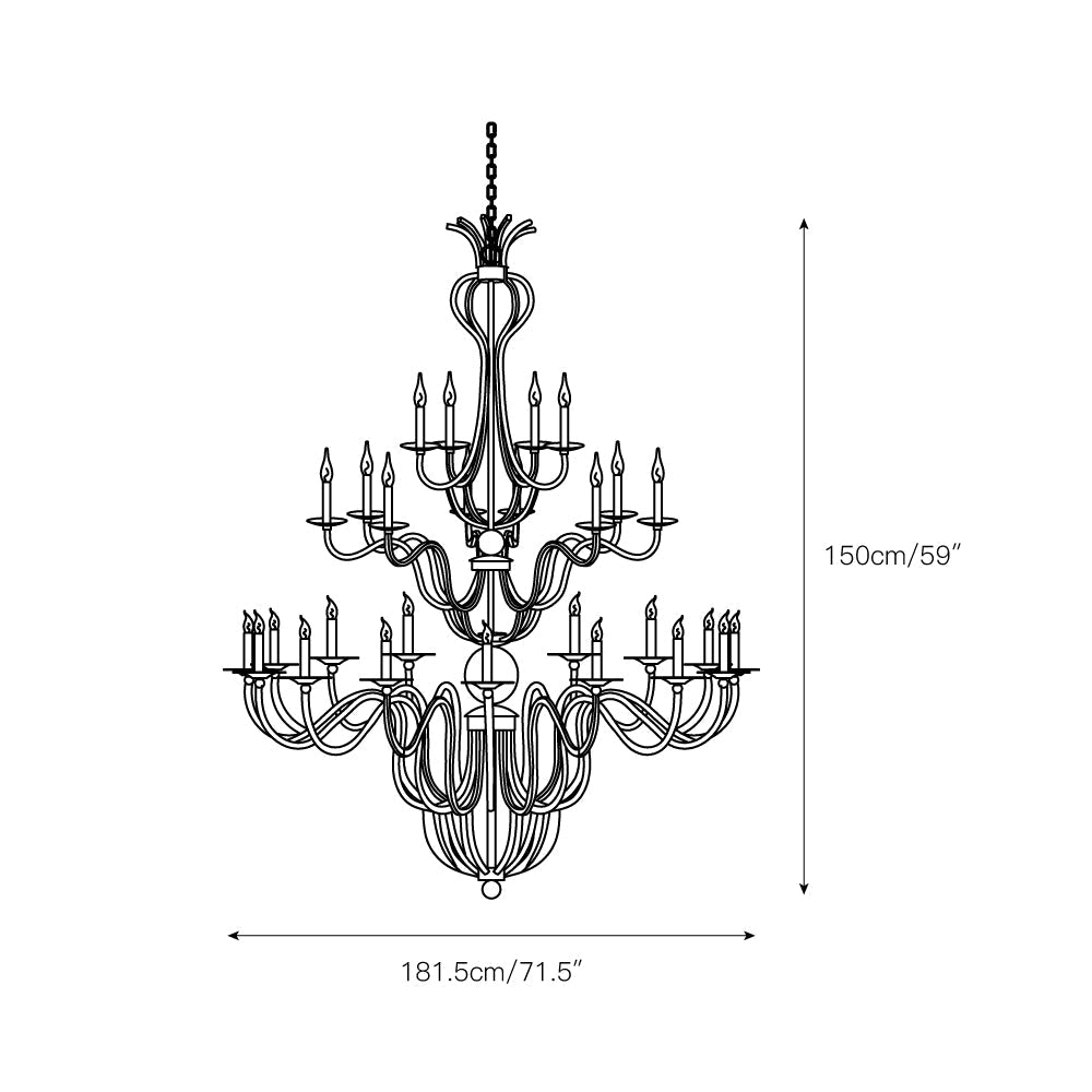 Celine Chandelier - Luxurious Corinthian Style Multi-Light Candle Chandelier