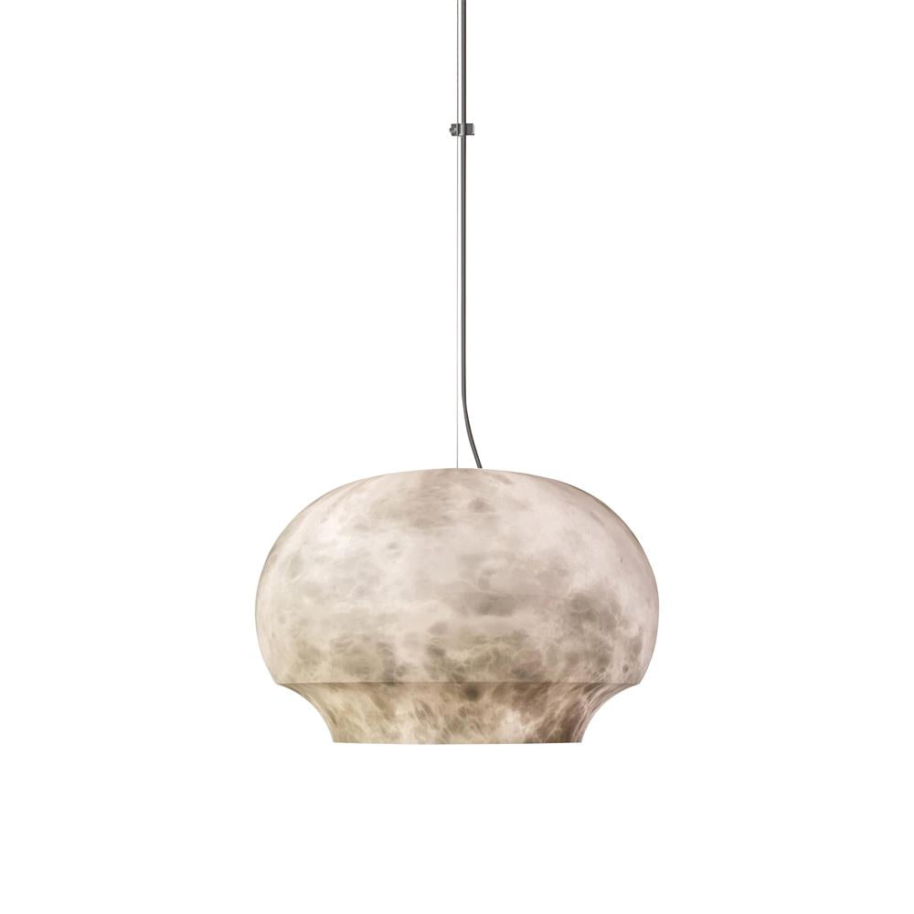 Camille Alabaster Pendant Lamp – Carved Translucent Natural Alabaster Dome Pendant Light