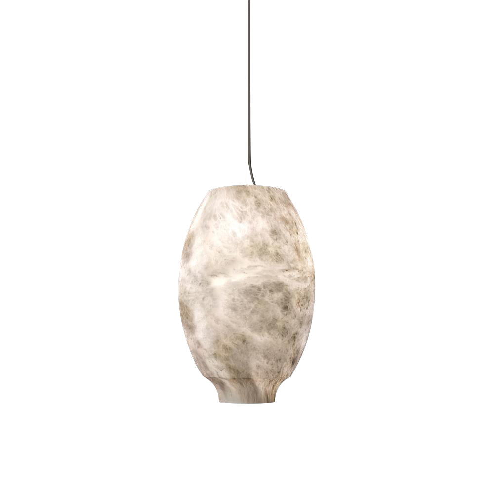 Camille Alabaster Pendant Lamp – Carved Translucent Natural Alabaster Dome Pendant Light